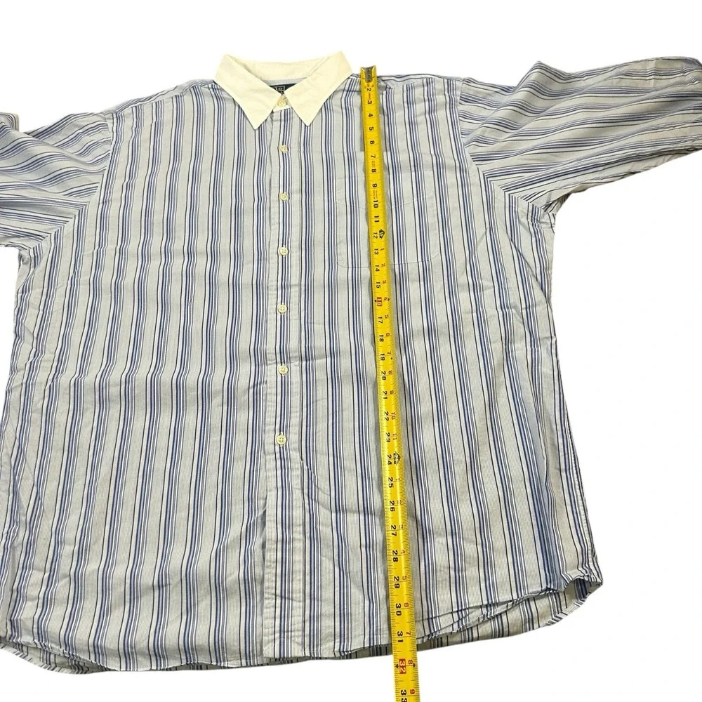 Polo Ralph Lauren Jerome XL Contrast Collar Shirt Mens Blue‎ White Striped